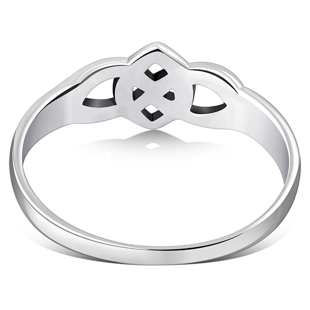 Delicate Celtic Knot Plain Silver Ring