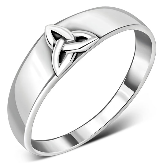 Plain Simple Celtic Trinity Knot Silver Ring