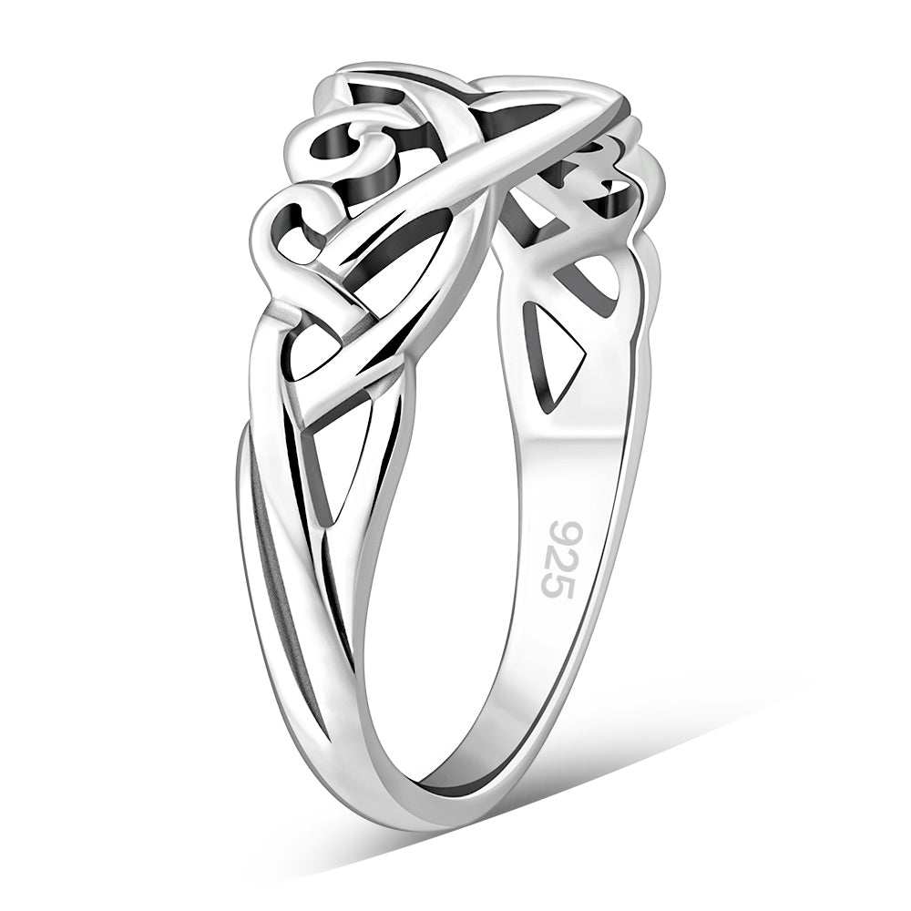 Unique Celtic Trinity knot Design Silver Ring