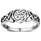Celtic Trinity Heart Silver Ring