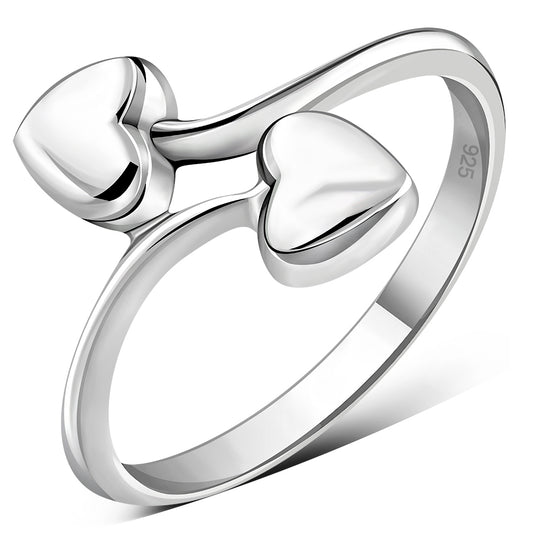 Sterling Silver Hearts Ring