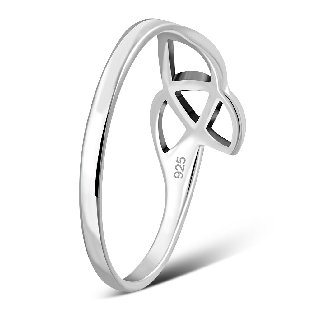 Plain Celtic Trinity Silver Ring