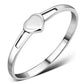 Thin Simple Heart Band Silver Ring