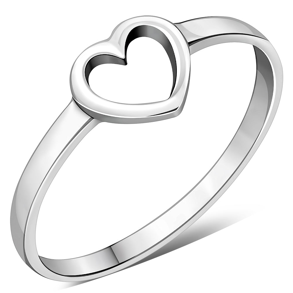 Plain Silver Heart Ring