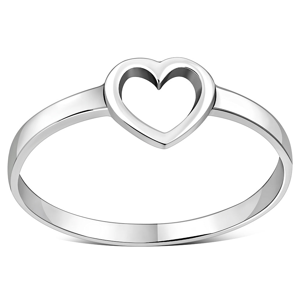 Plain Silver Heart Ring