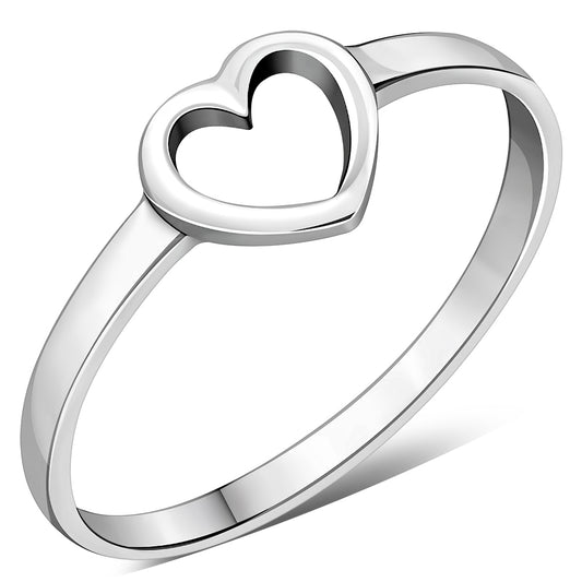 Plain Silver Heart Ring