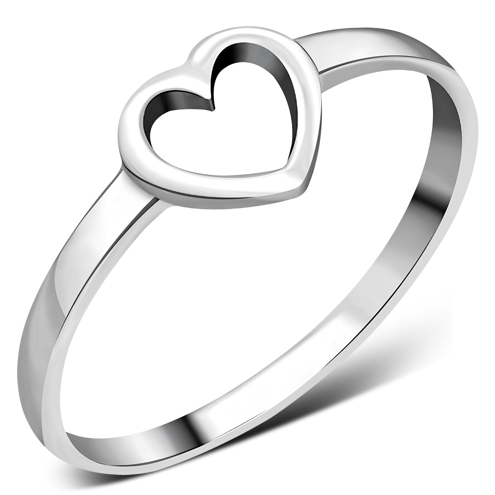 Plain Silver Heart Ring