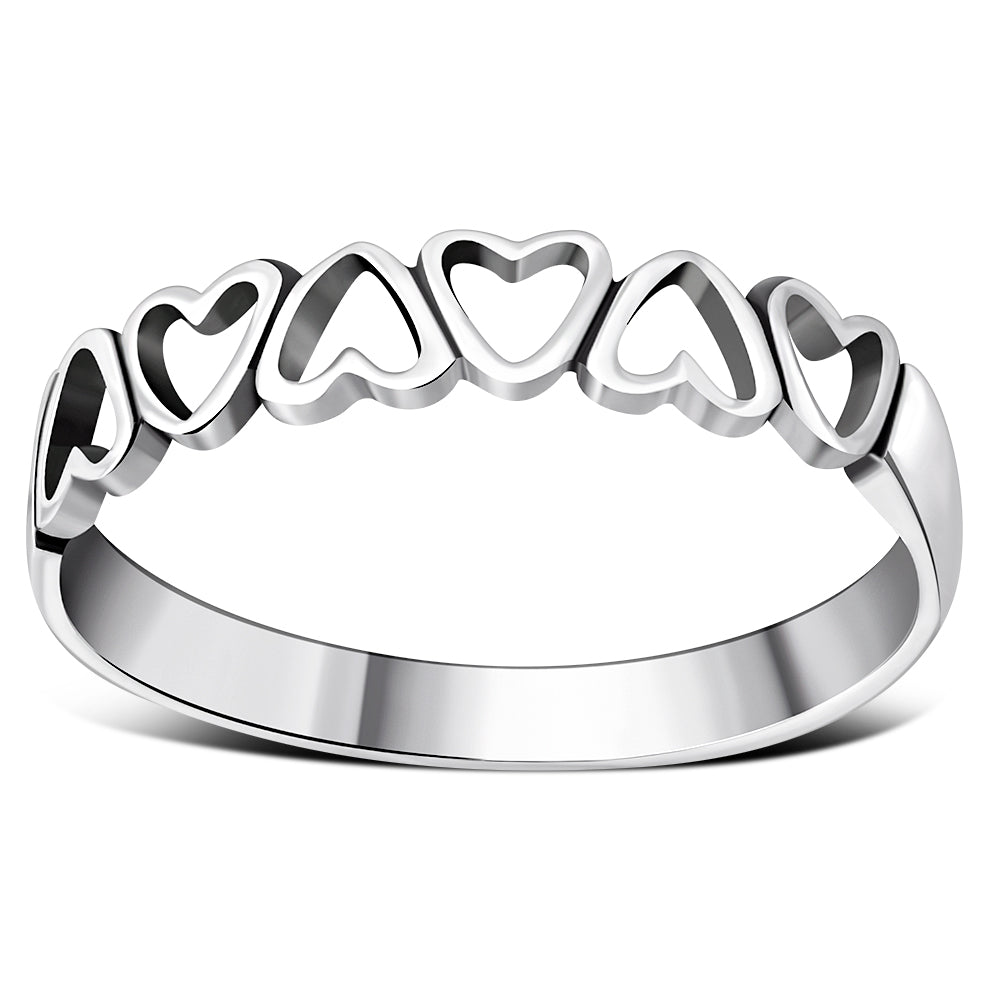 Silver Plain Heart Ring