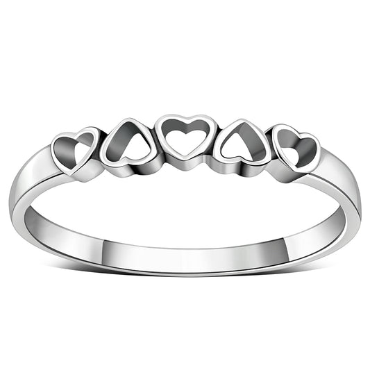 Simple Hearts Sterling Silver Ring