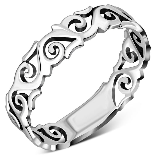 Sterling Silver Waves Band Ring