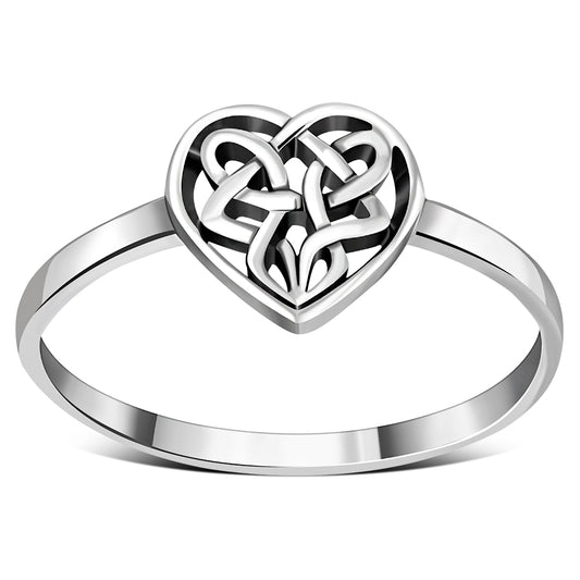 Plain Silver Celtic Knot Heart Ring