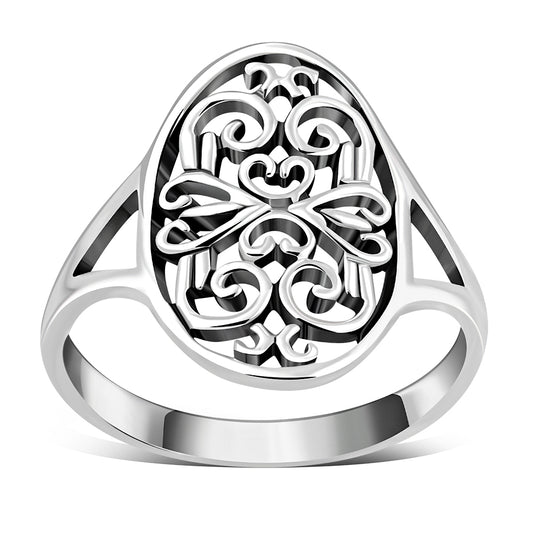 Victorian Style Light Plain Silver Ring