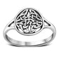 Round Design Celtic Trinity Knot Silver Ring