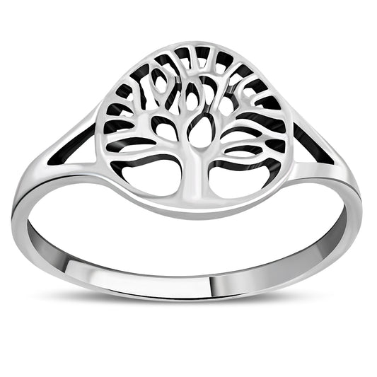 Tree of Life Plain Sterling Silver Ring