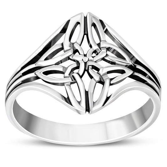 Celtic Trinity Knots Plain Silver Ring