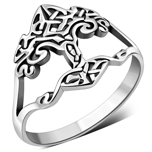 Tree of Life Celtic Knot Plain Silver Ring
