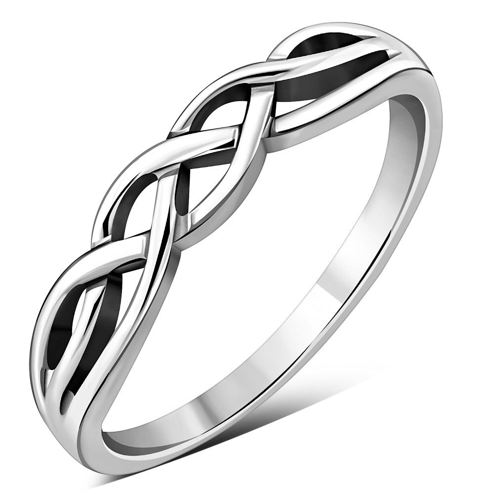 Celtic Knot Plain Silver Band Ring