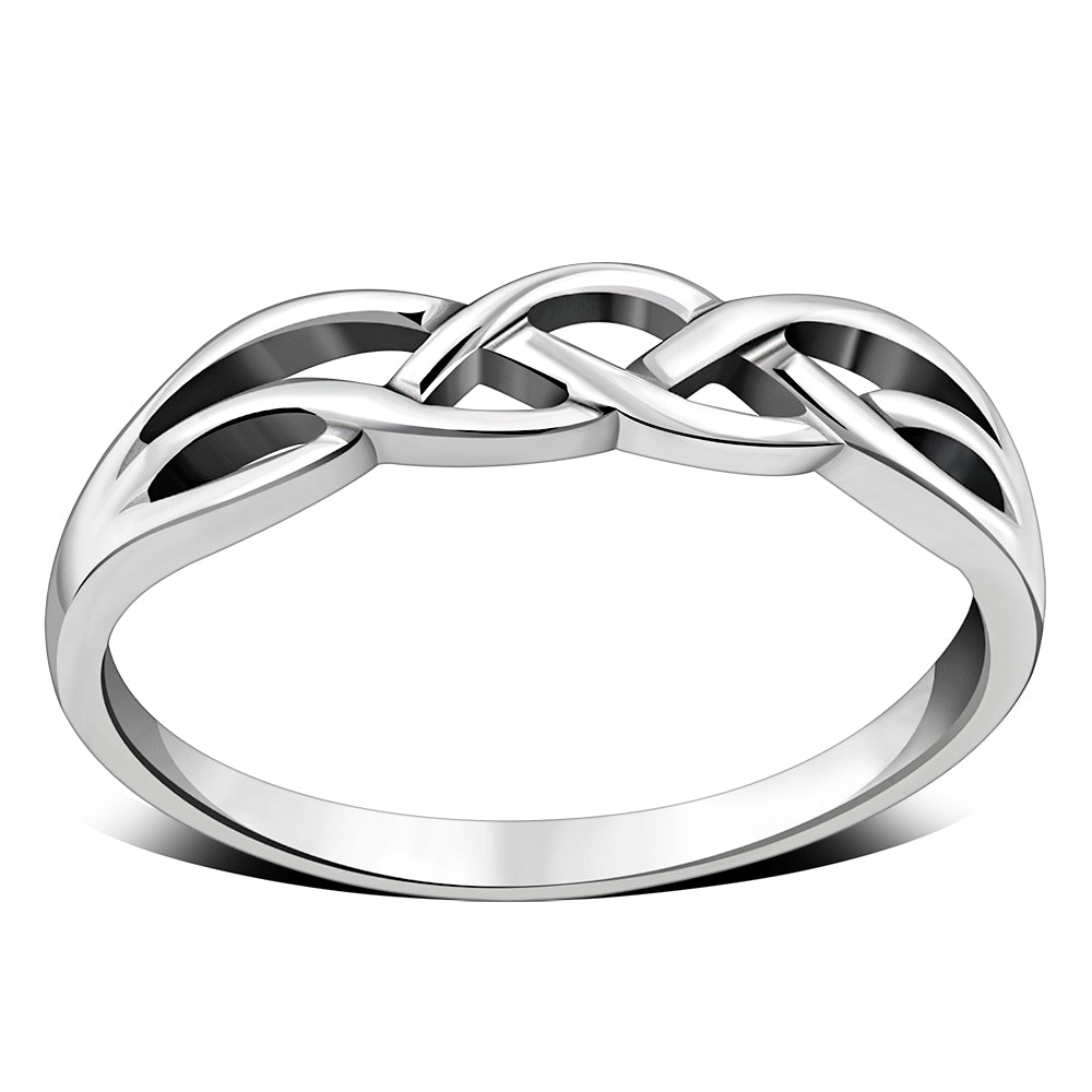 Celtic Knot Plain Silver Band Ring