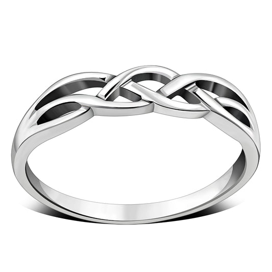 Celtic Knot Plain Silver Band Ring