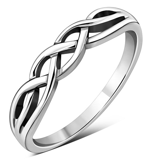 Celtic Knot Plain Silver Band Ring