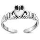 Claddagh Toe Ring Plain Sterling Silver