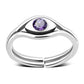 Amethyst CZ Evil Eye Sterling Silver Toe Ring