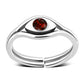 Garnet CZ Evil Eye Sterling Silver Toe Ring