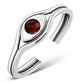 Garnet CZ Evil Eye Sterling Silver Toe Ring
