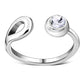 Cubic Zirconia Silver Toe Ring