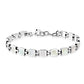 Mother of Pearl Small Square links Silver Bracelet