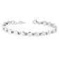 Mother Of Pearl Shell Round Circle Links Silver Bracelet
