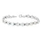 Mother Of Pearl Shell Love Heart Links Silver Bracelet