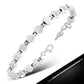 Mother Of Pearl Shell Love Heart Links Silver Bracelet