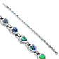 Abalone Shell Love Heart Links Silver Bracelet