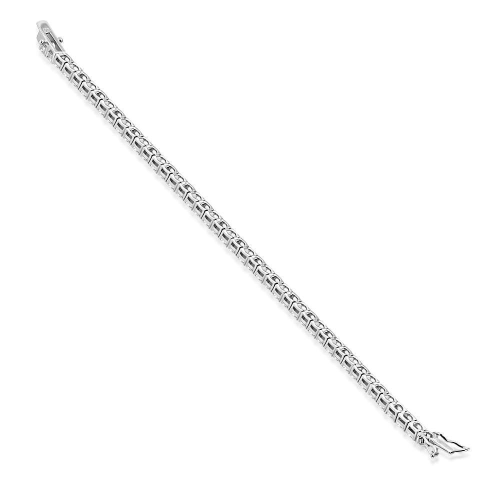 3mm Wide 18cm Long  | White CZ Sterling Silver Tennis Bracelet