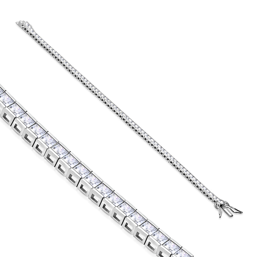 5mm Wide 18cm Long  | White CZ Sterling Silver Tennis Bracelet