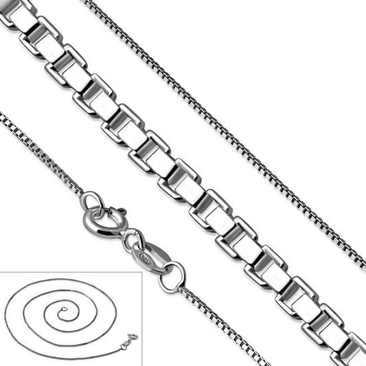 0.90mm-Wide | Sterling Silver Box Chain