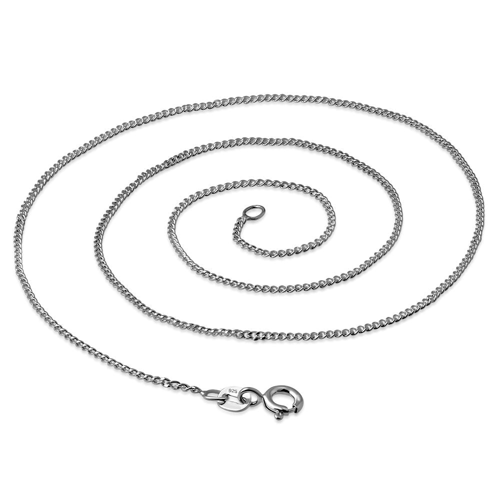 1.5mm-Wide | Sterling Silver Curb Cuban Chain