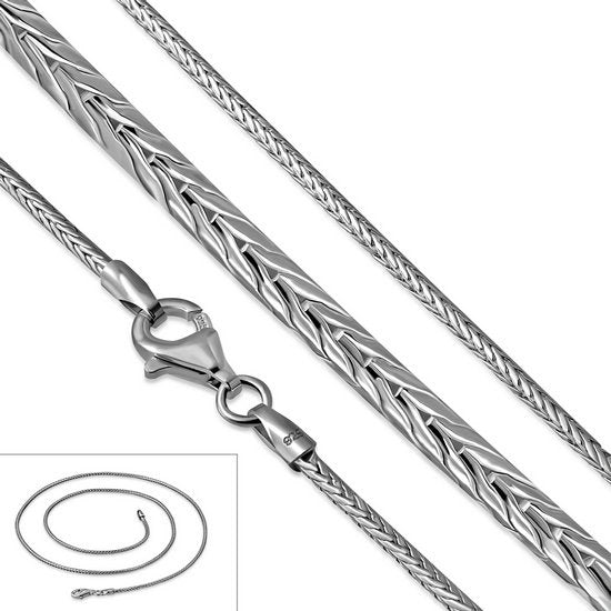 1.5mm-Wide | Sterling Silver Fox Tail Round Chain