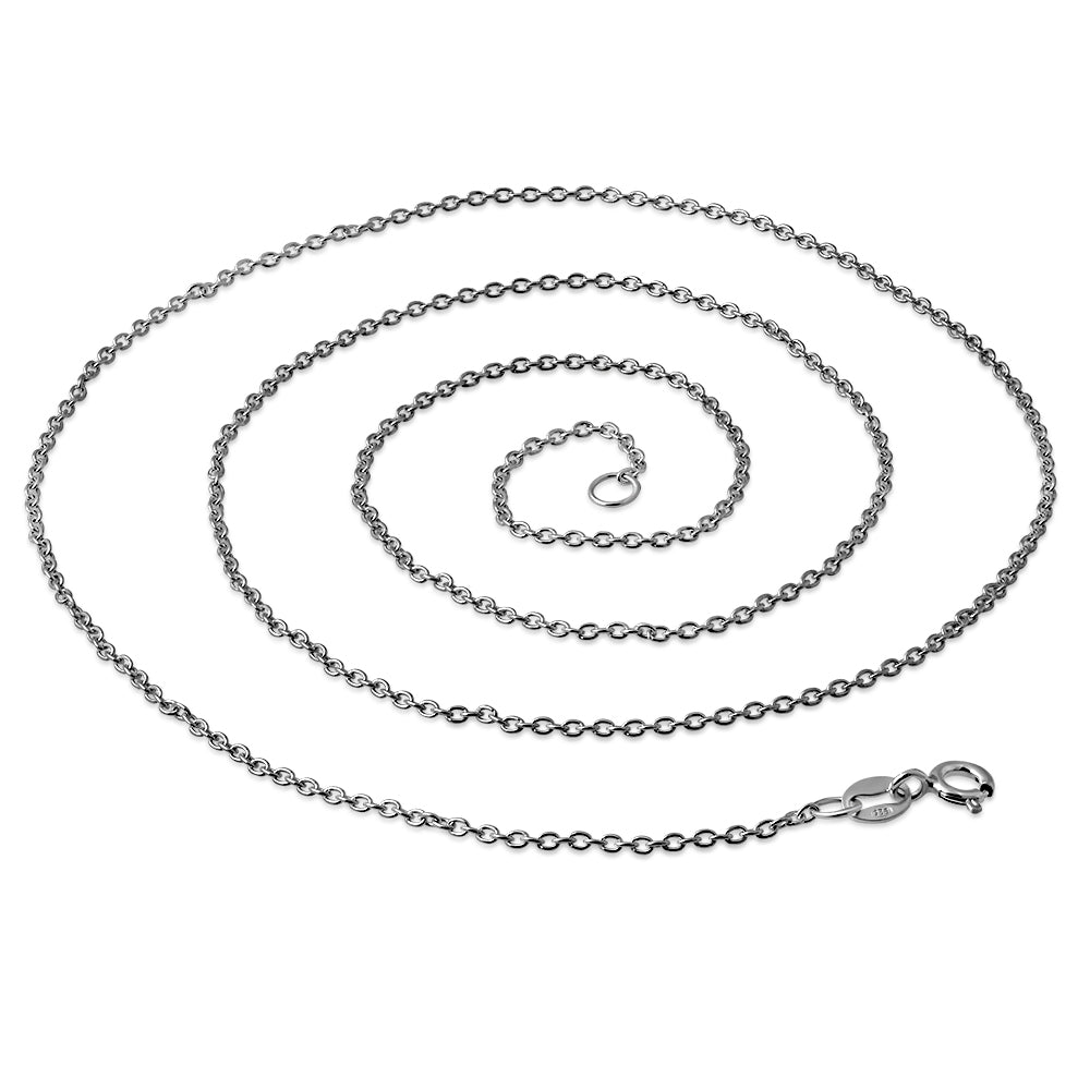 0.8mm-Wide | Sterling Silver Oval Link Cable Chain