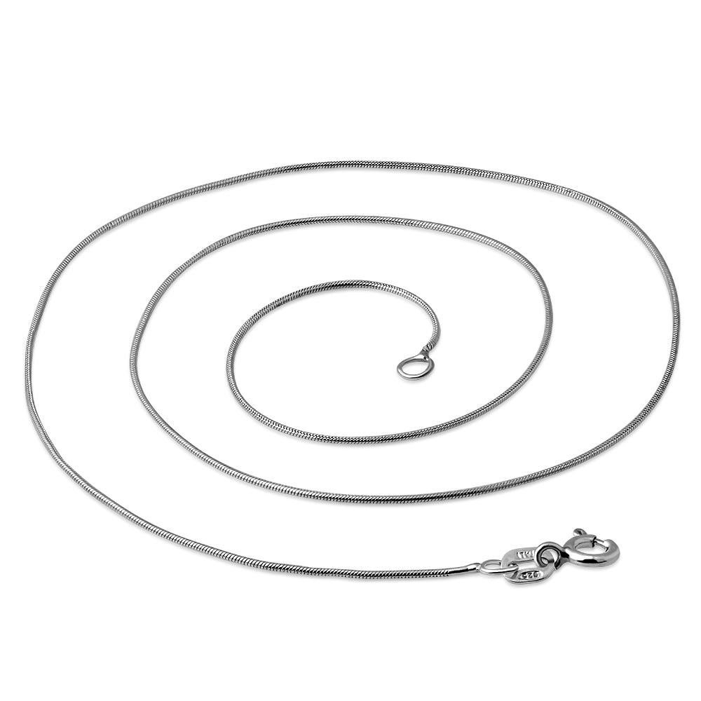 0.8mm-Wide | Sterling Silver Snake Link Chain
