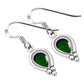 Ethnic Style Silver Earrings w Green CZ