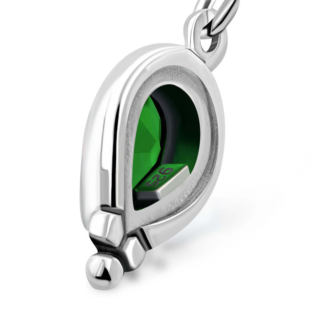 Ethnic Style Silver Earrings w Green CZ