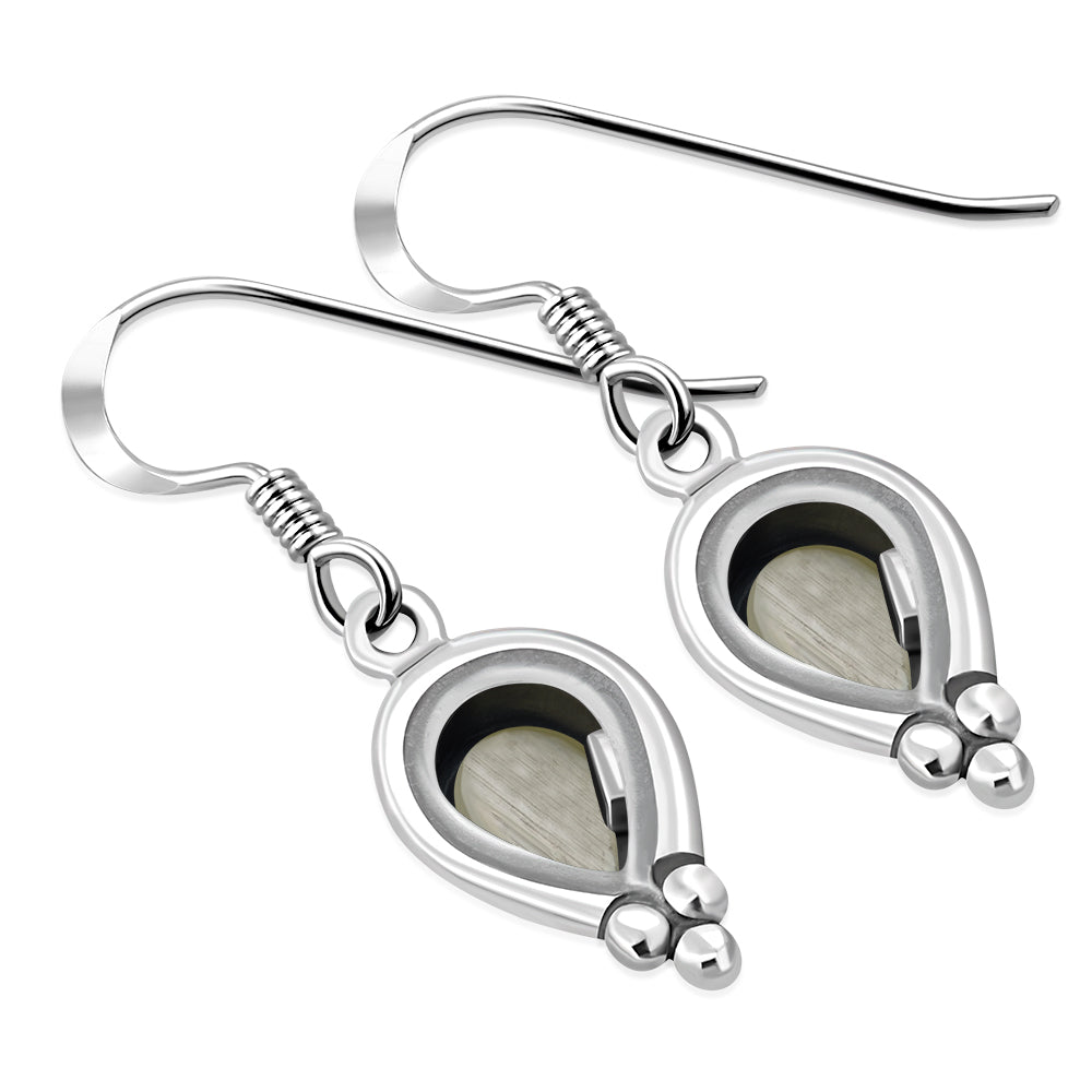 Mother Of Pearl Shell Pear Shaped Ethnic Style Drop Hook Earrings