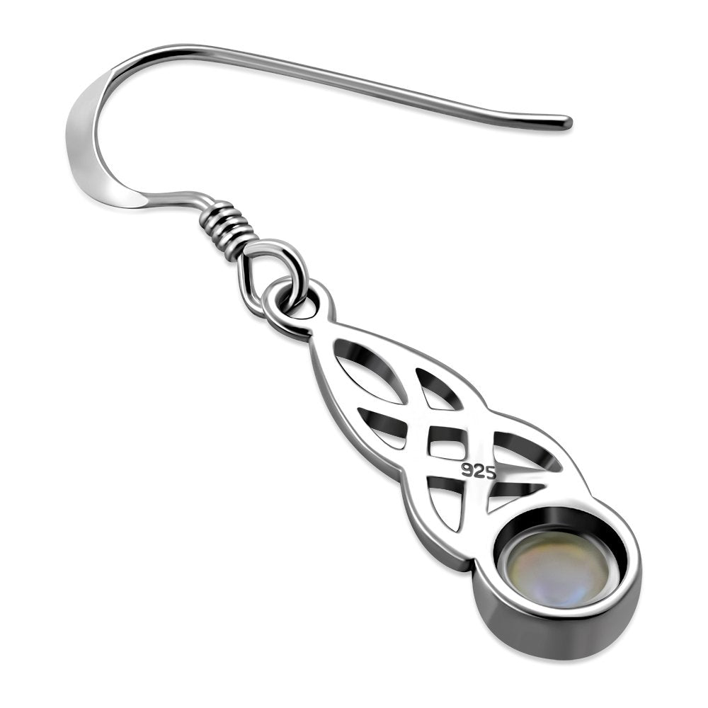 Synthetic Opal Celtic Silver Earrings 