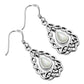 Mother of Pearl Drop Silver Celtic Knot Earrings 