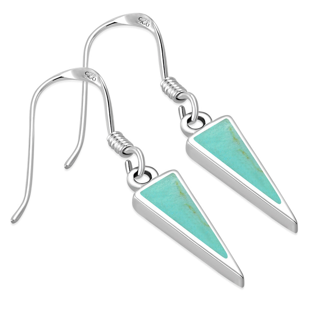 Turquoise Triangle Sterling Silver Earrings