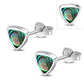Abalone Shell Triangle Stud Silver Earrings