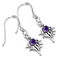 Tiny Silver Thistle Earrings set w/ Amethyst Cab Stone