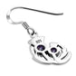 Amethyst CZ Sterling Silver Thistle Earrings